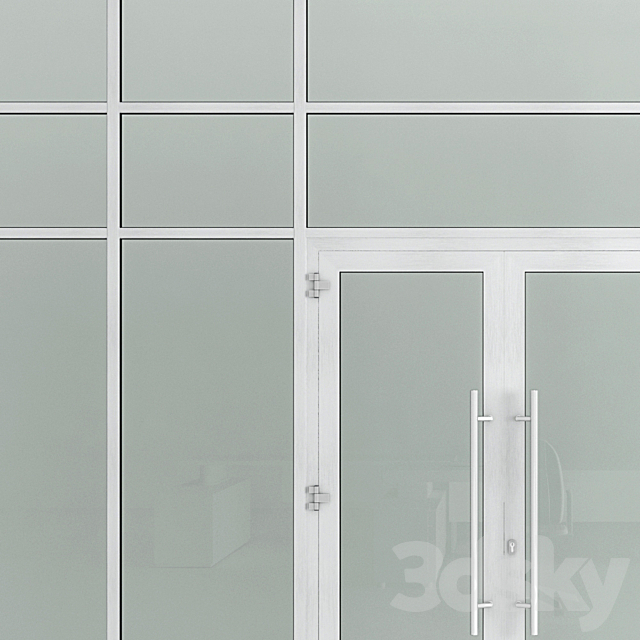 Glass fire doors and partitions Nayada. Rack profile. 3DS Max Model - thumbnail 2