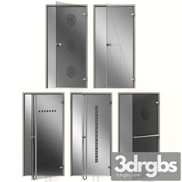 Glass Metal Swing Door Glass Metal Swing Door 2 3dsmax Download - thumbnail 1