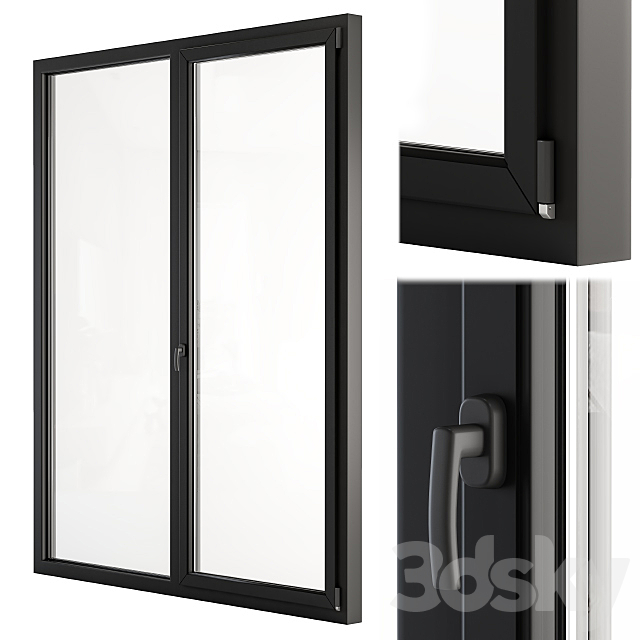 Glass Modern Door Black 3ds Max - thumbnail 1