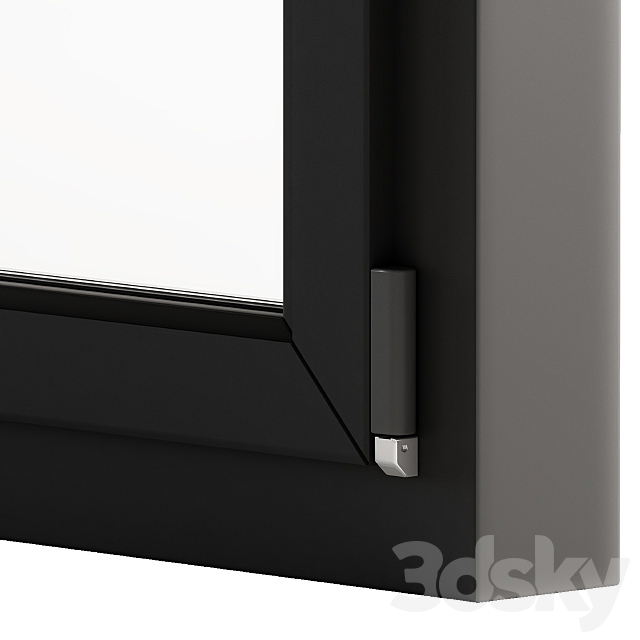 Glass Modern Door Black 3ds Max - thumbnail 2