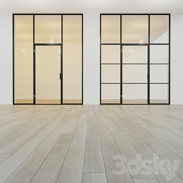 Glass partition. A door. 12 3ds Max - thumbnail 2