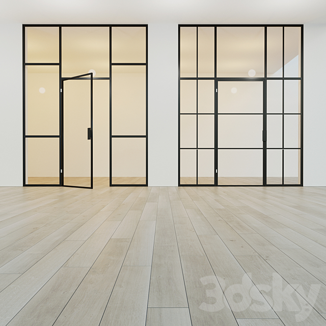 Glass partition. A door. 12 3ds Max - thumbnail 3