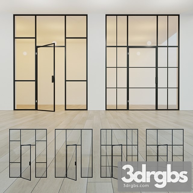 Glass partition. a door. 12 3dsmax Download - thumbnail 1