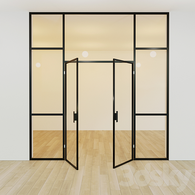 Glass partition. A door. 14 3DS Max Model - thumbnail 2