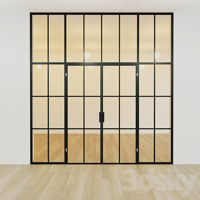 Glass partition. A door. 14 3DS Max Model - thumbnail 3