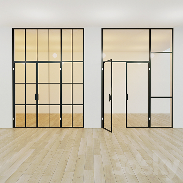 Glass partition. A door. 15 3ds Max - thumbnail 2