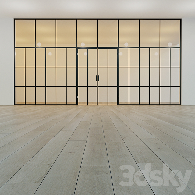 Glass partition. A door. 17 3DS Max Model - thumbnail 2