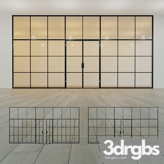 Glass partition. a door. 17 3dsmax Download - thumbnail 1