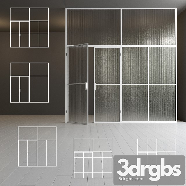 Glass partition. a door. 43 3dsmax Download - thumbnail 1