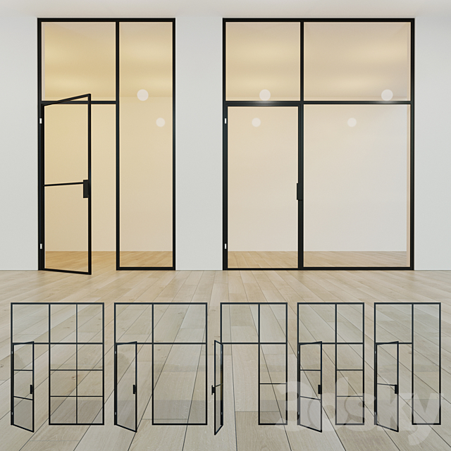 Glass partition. A door. eleven 3DSMax File - thumbnail 1