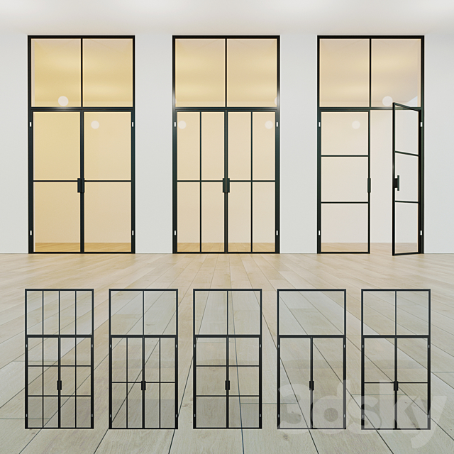 Glass partition. A door. sixteen 3DSMax File - thumbnail 1