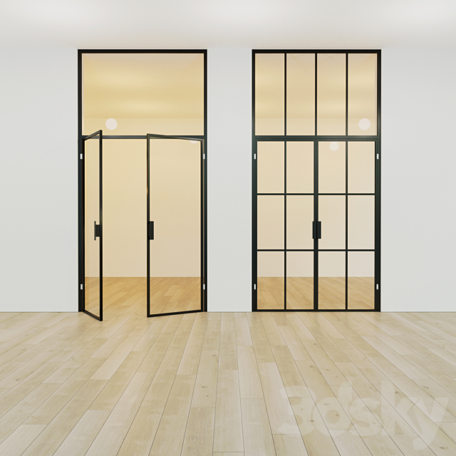 Glass partition. A door. sixteen 3DSMax File - thumbnail 2