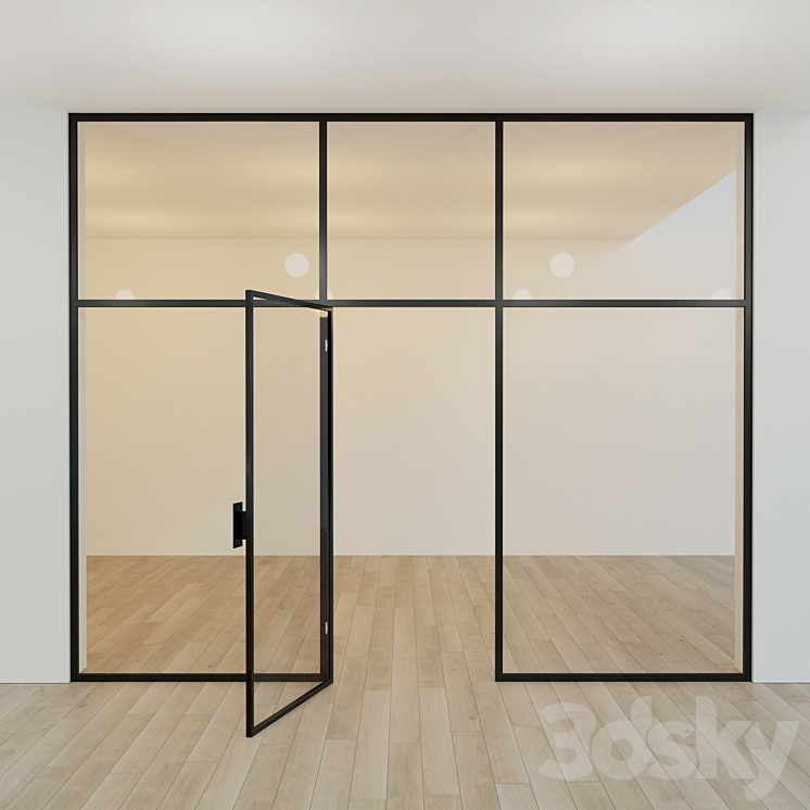 Glass partition. A door. ten 3DS Max - thumbnail 2