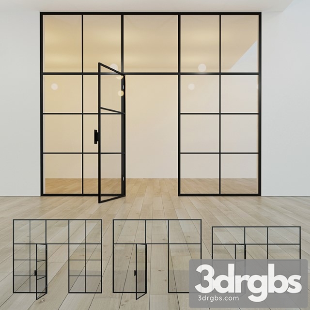 Glass partition. a door. ten 3dsmax Download - thumbnail 1