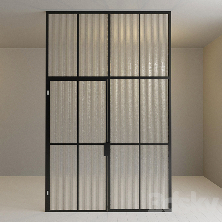 Glass partition. Door. 102 3DS Max - thumbnail 2