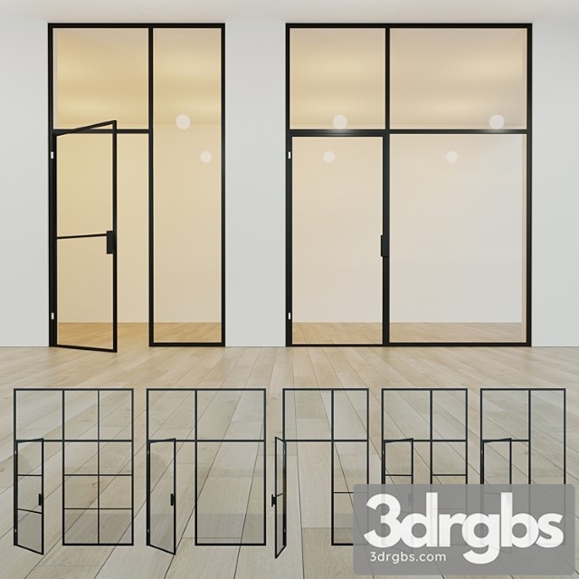 Glass Partition Door 11 3dsmax Download - thumbnail 1