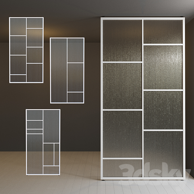 Glass partition door 31 3ds Max - thumbnail 1