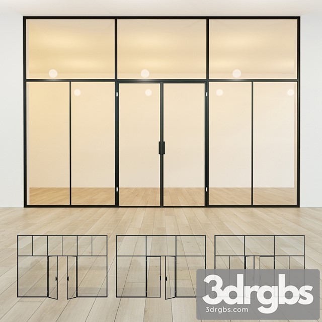 Glass partition. door. 40 3dsmax Download - thumbnail 1