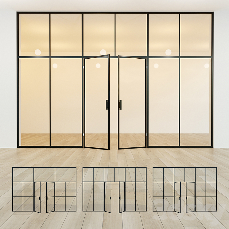 Glass partition. Door. 41 3DS Max - thumbnail 1