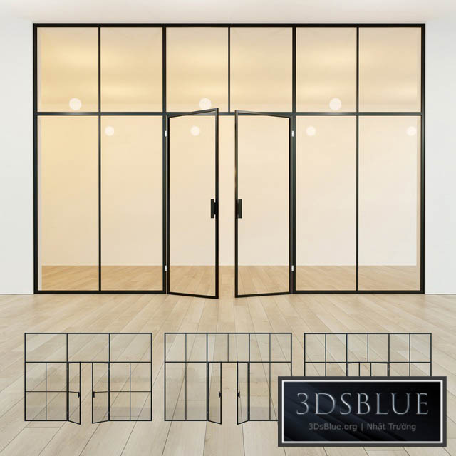 Glass partition. Door. 41 3DS Max - thumbnail 3