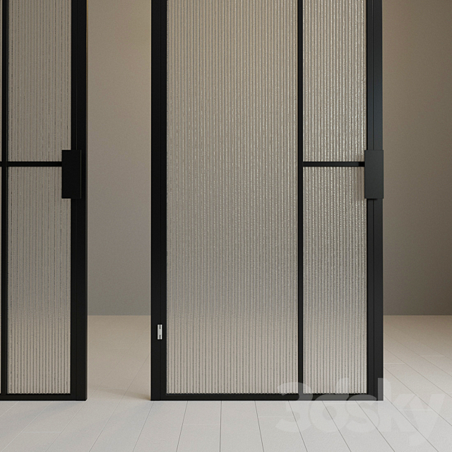 Glass partition. Door. 93 3ds Max - thumbnail 3