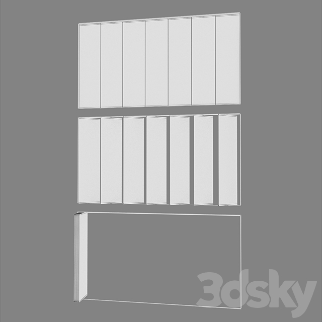 Glass partition movable 3DS Max Model - thumbnail 2