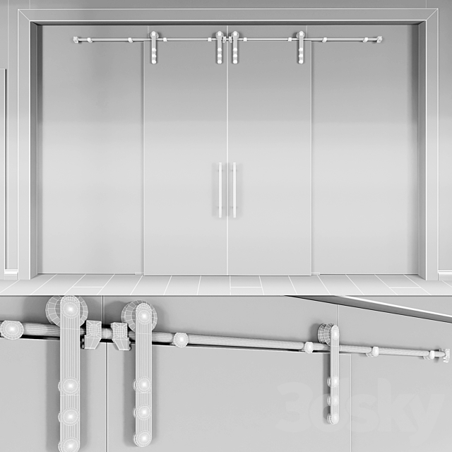 Glass partition with sliding doors – 4 3DSMax File - thumbnail 3