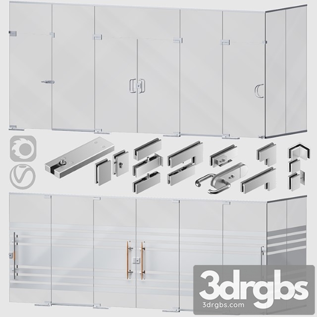 Glass partitions and doors 3dsmax Download - thumbnail 1