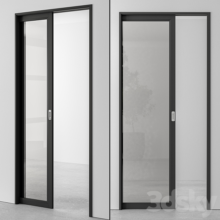 Glass Pocket Door – Set 51 3DS Max Model - thumbnail 1