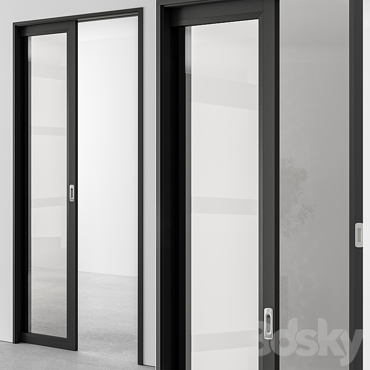 Glass Pocket Door – Set 51 3DS Max Model - thumbnail 2