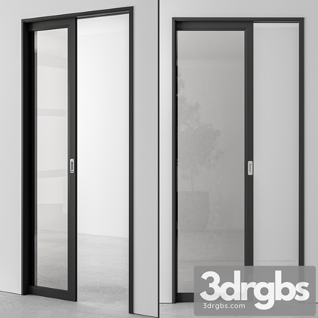 Glass pocket door – set 51 3dsmax Download - thumbnail 1