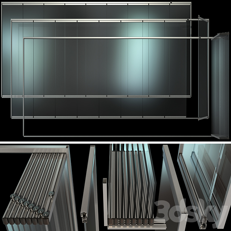 Glass Sliding Partition Walls 3DS Max - thumbnail 1