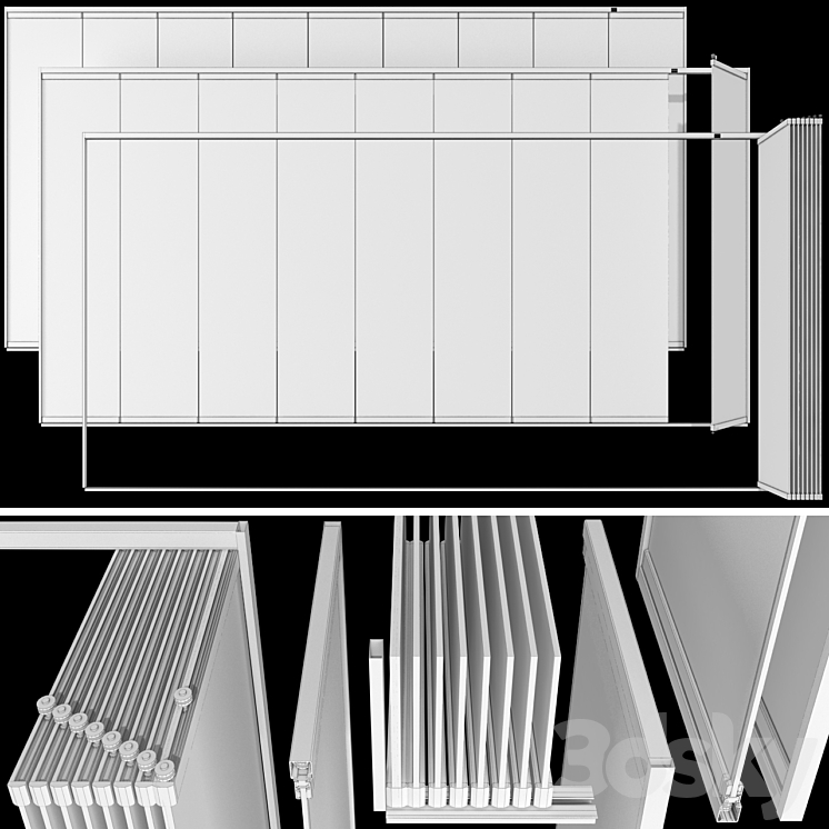 Glass Sliding Partition Walls 3DS Max - thumbnail 2