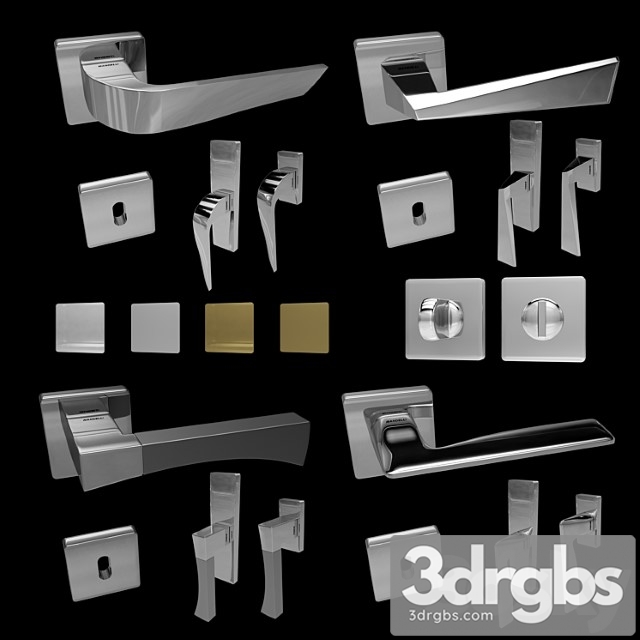 Handles for doors and windows mandelli (4 pcs. 4 colors) 3 3dsmax Download - thumbnail 1