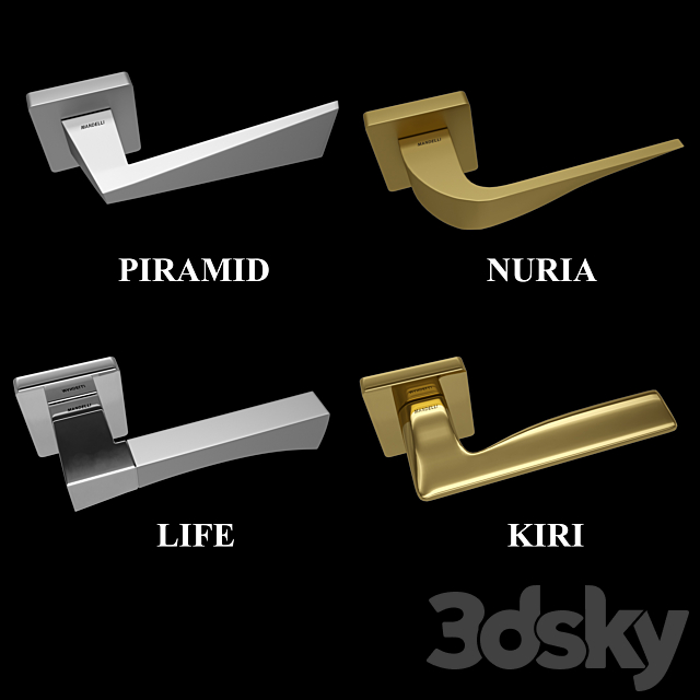 Handles for doors and windows Mandelli (4 pcs.. 4 colors) 3 3DSMax File - thumbnail 3