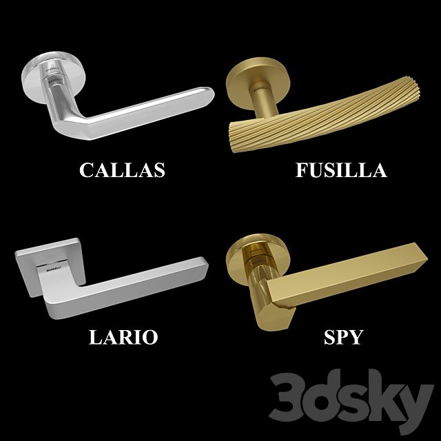 Handles for doors and windows Mandelli (4 pcs. 4 colors) 6 3ds Max - thumbnail 3