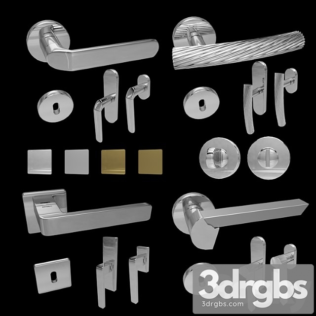 Handles for doors and windows mandelli (4 pcs. 4 colors) 6 3dsmax Download - thumbnail 1