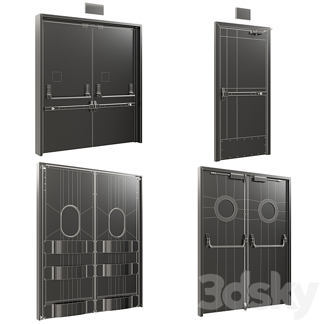 Industrial Doors 3DS Max Model - thumbnail 6