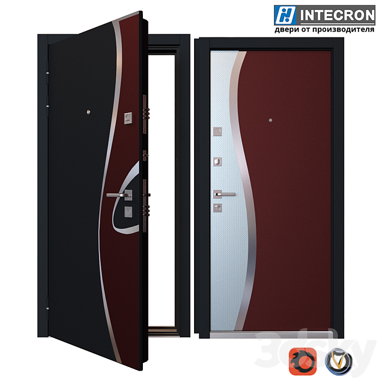 Input metal door INTECRON WAVE 3DS Max - thumbnail 1