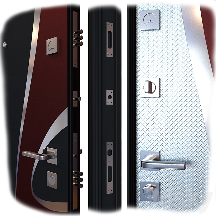 Input metal door INTECRON WAVE 3DS Max - thumbnail 2