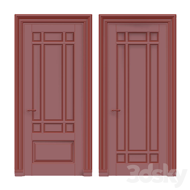 Interior classic doors 3DS Max - thumbnail 2