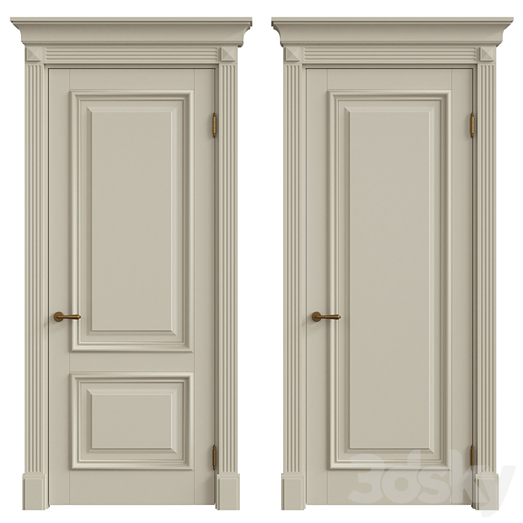 Interior classic doors 3DS Max - thumbnail 1