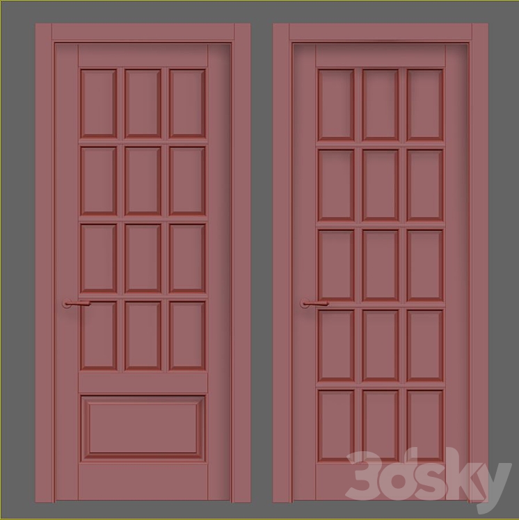 Interior classic doors 3DS Max - thumbnail 2