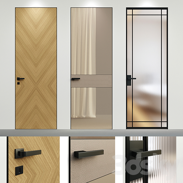 interior door 046 – secret door 3ds Max - thumbnail 1