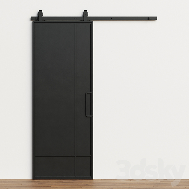 Interior door 214 – sliding door 3DS Max Model - thumbnail 4