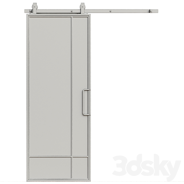 Interior door 214 – sliding door 3DS Max Model - thumbnail 5