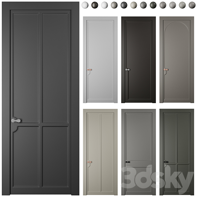 Interior door SOFTFORM with smooth coplanar platband “Volkhovets” 3ds Max - thumbnail 1