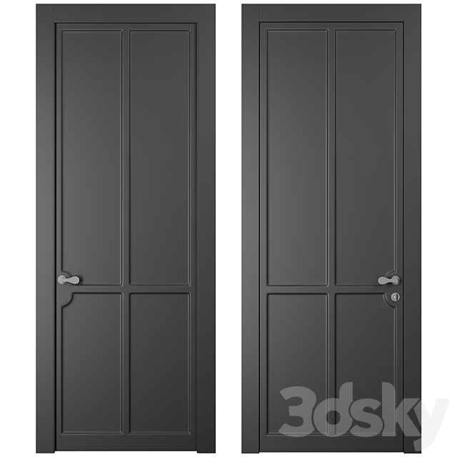 Interior door SOFTFORM with smooth coplanar platband “Volkhovets” 3ds Max - thumbnail 3