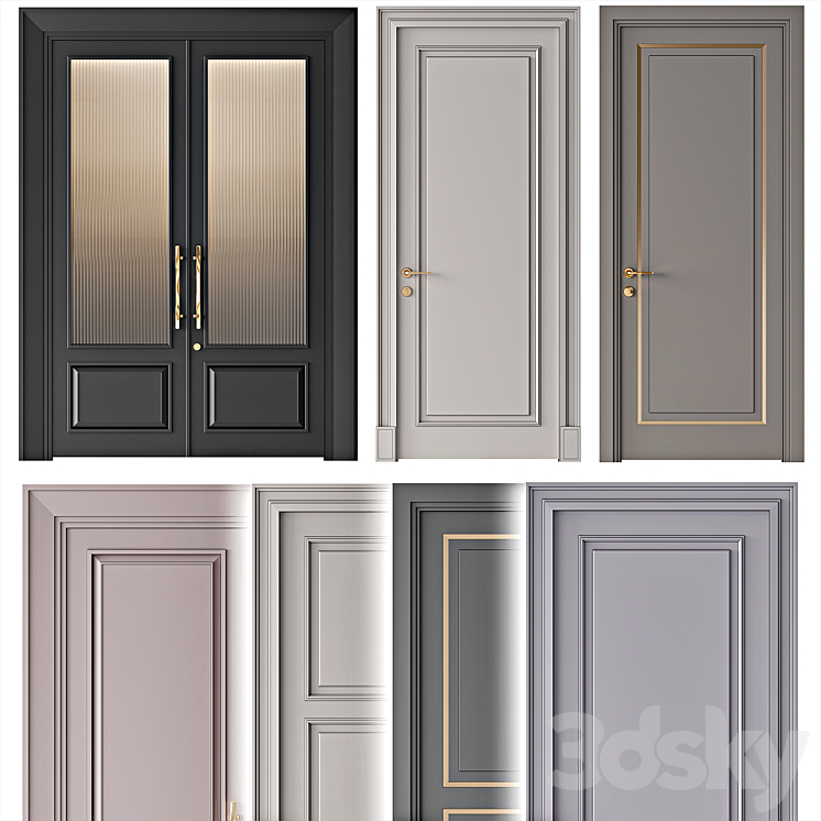 Interior Doors 011 3DS Max Model - thumbnail 1