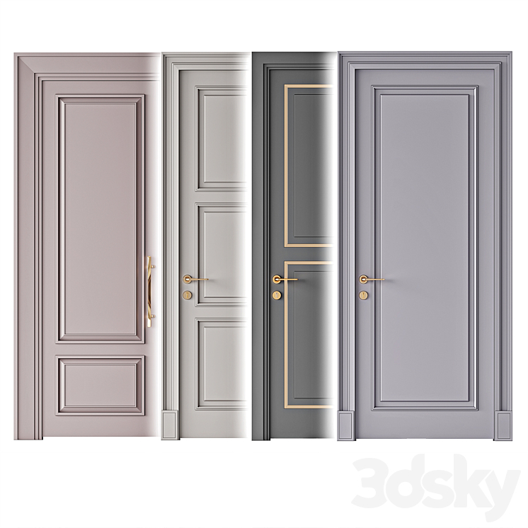 Interior Doors 011 3DS Max Model - thumbnail 2